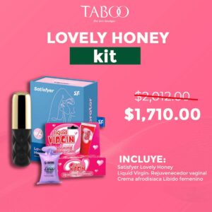 Kit Lovely Honey - Satisfyer Lovely Honey, Rejuvenecedor vaginal liquid virgin, Crema afrodisiaca libido femenino